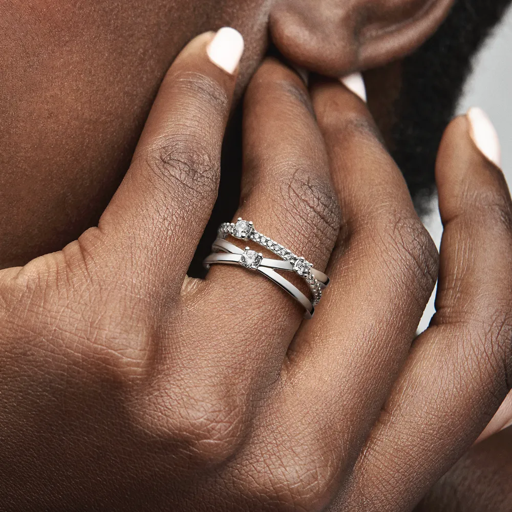 Sparkling Triple Band Ring