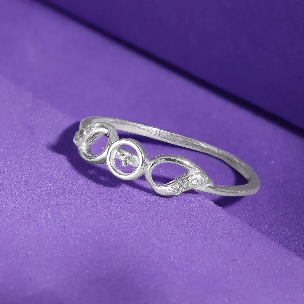 Sparkling Zircon Silver Ring
