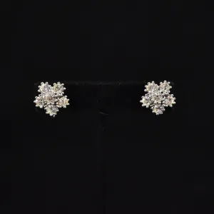 Sparkly Rhinestone Flower Earrings