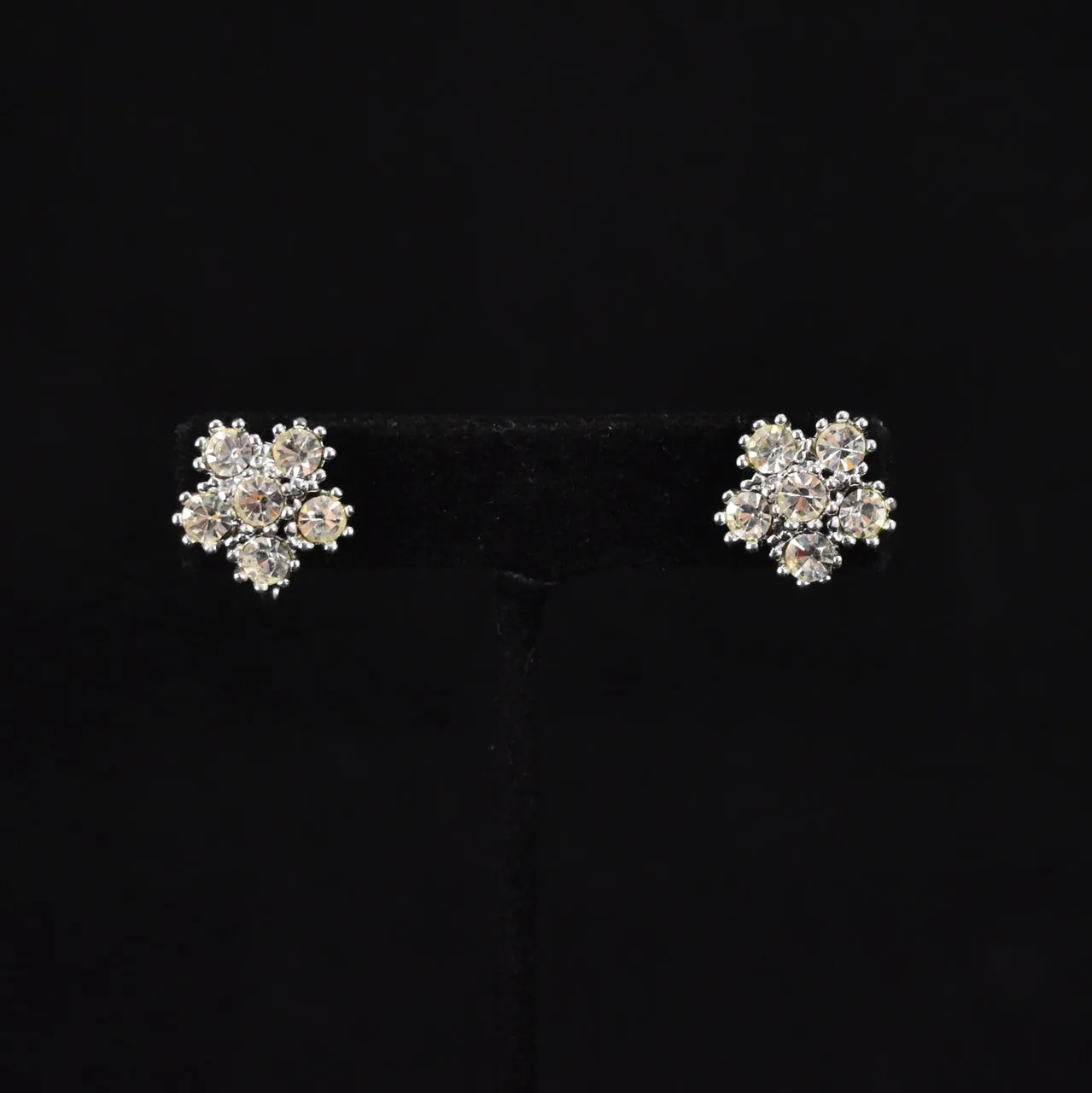 Sparkly Rhinestone Flower Earrings