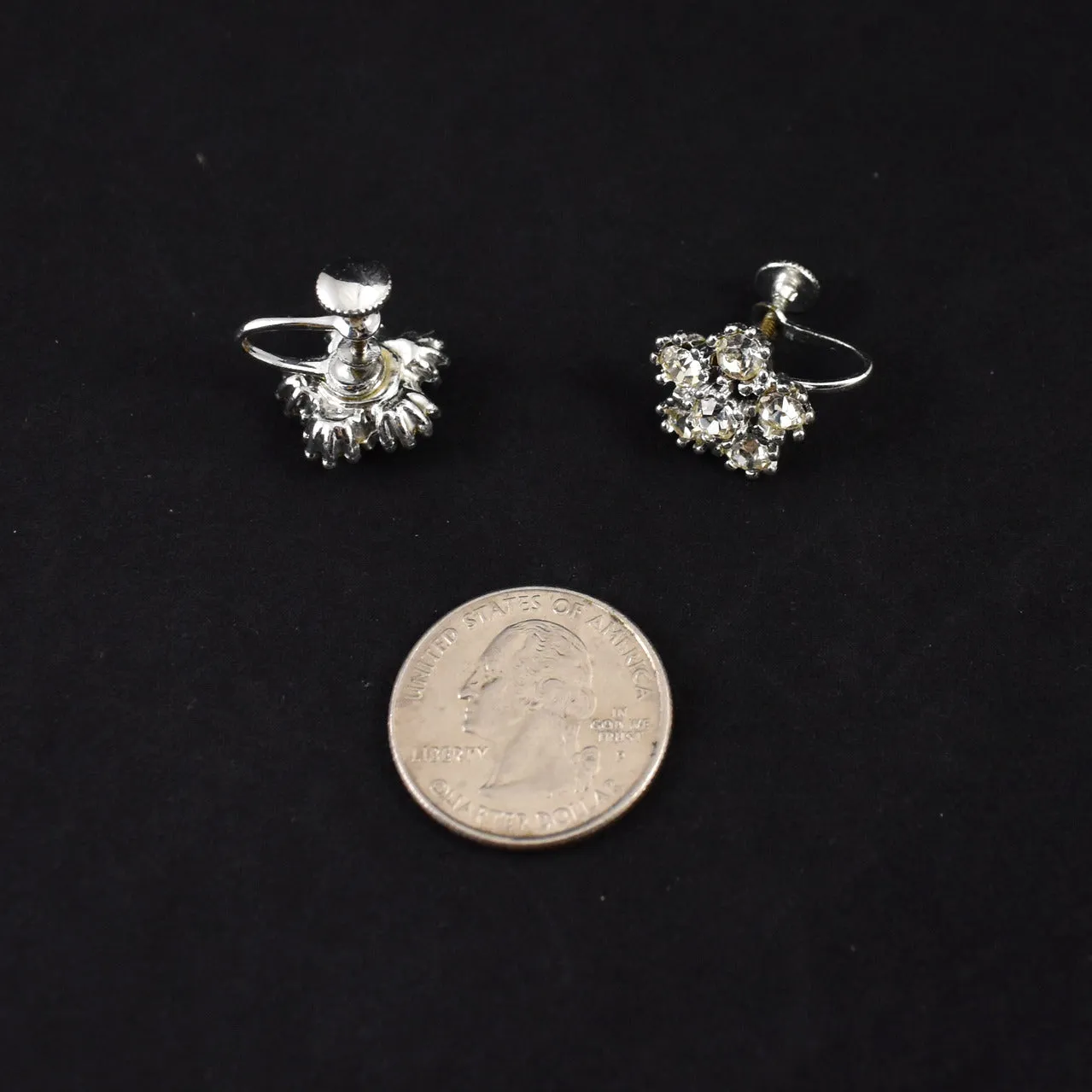 Sparkly Rhinestone Flower Earrings