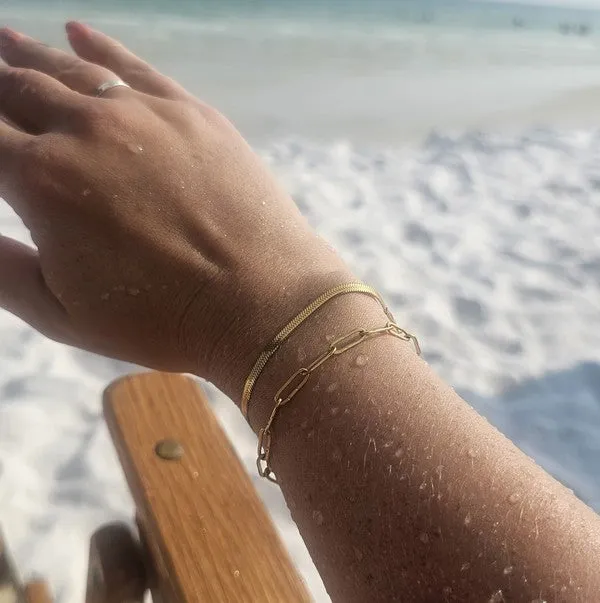Spiffy & Splendid Luxe Gold Herringbone Bracelet