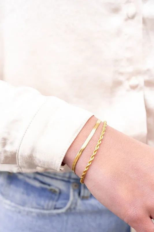 Spiffy & Splendid Luxe Gold Herringbone Bracelet