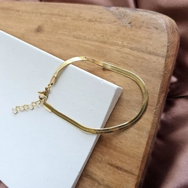 Spiffy & Splendid Luxe Gold Herringbone Bracelet
