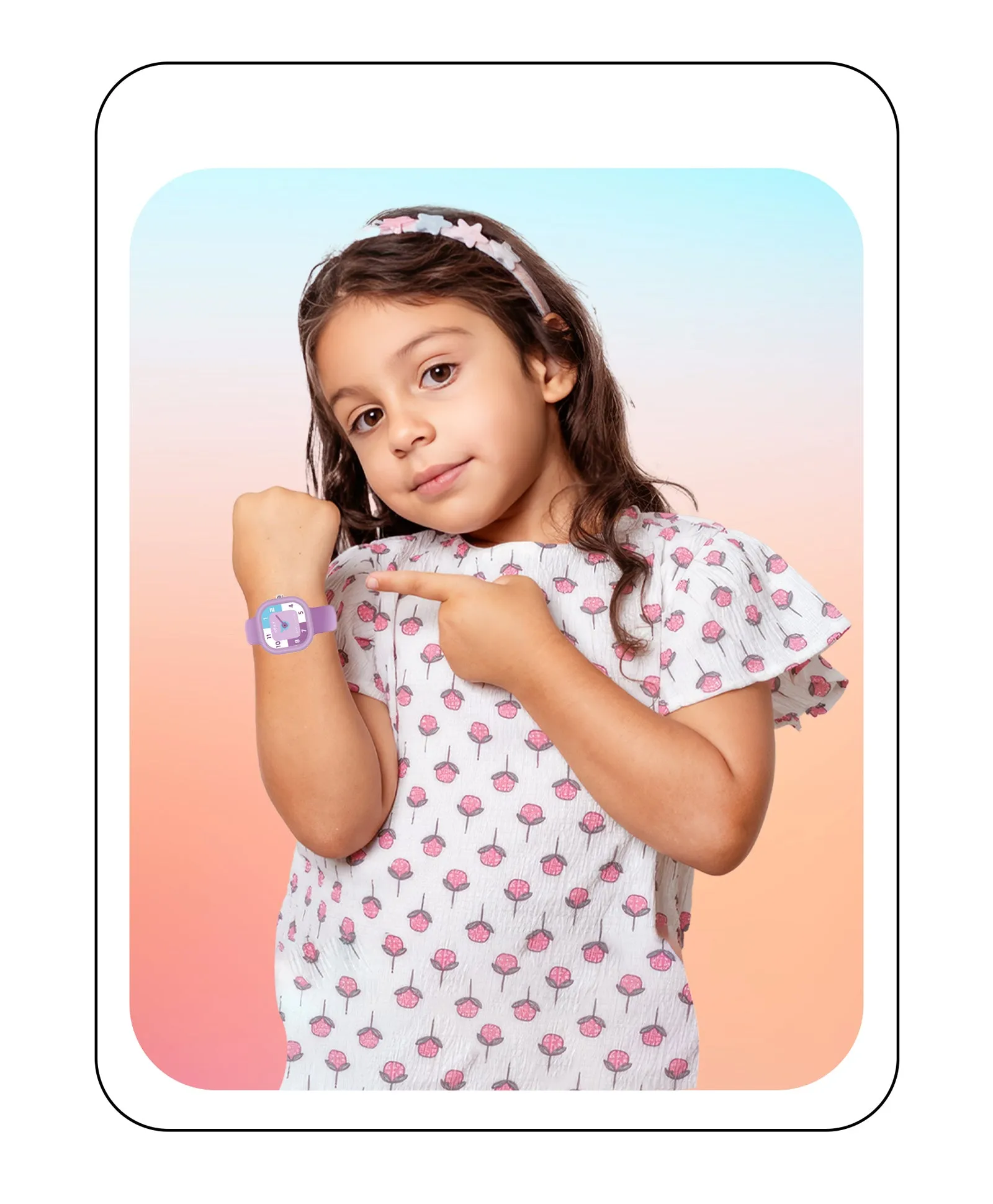 Spiky Eva10 Square Analog Watch for Kids - Purple