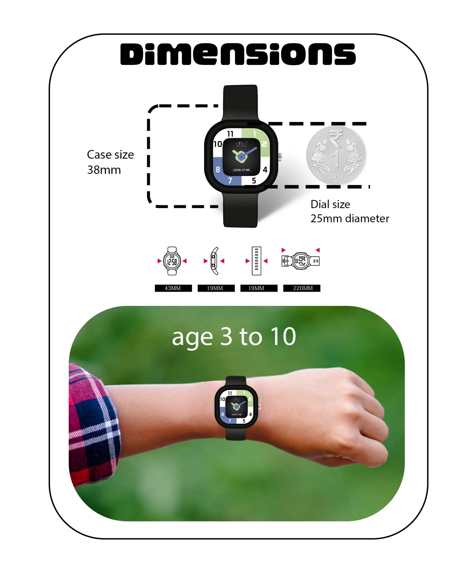 Spiky Eva10 Square Analog Watch for Kids - Purple