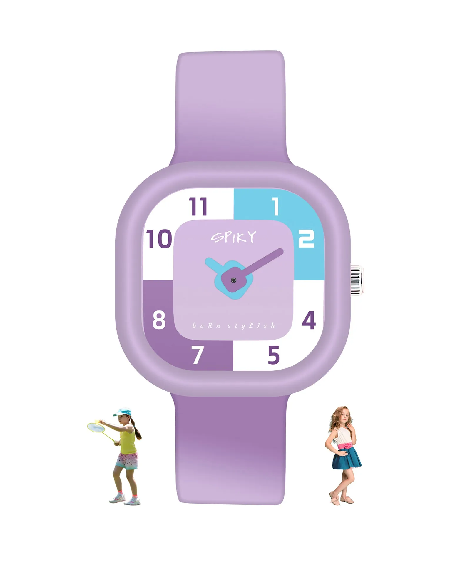 Spiky Eva10 Square Analog Watch for Kids - Purple
