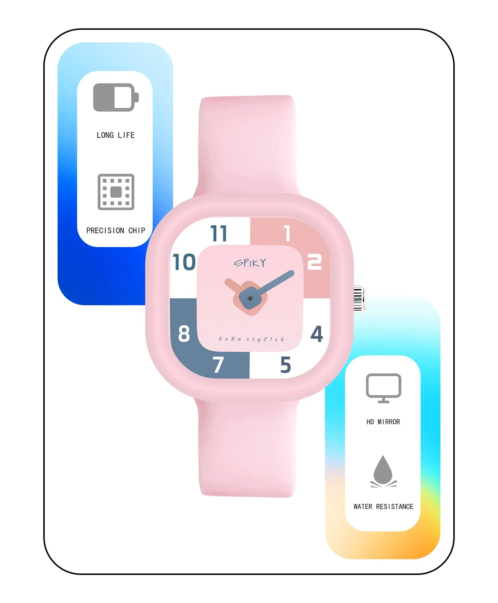 Spiky Eva10 Square Analog Watch for Kids - Purple
