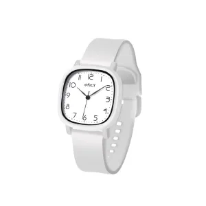 Spiky Eva19 Square Analog Watch for Kids - White