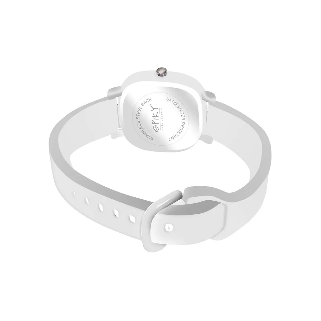 Spiky Eva19 Square Analog Watch for Kids - White