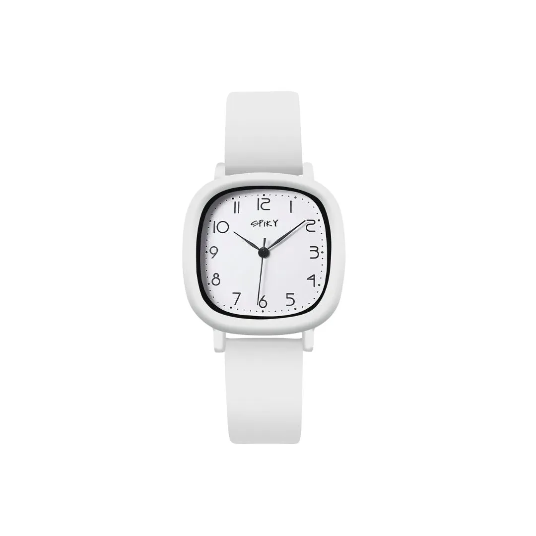 Spiky Eva19 Square Analog Watch for Kids - White