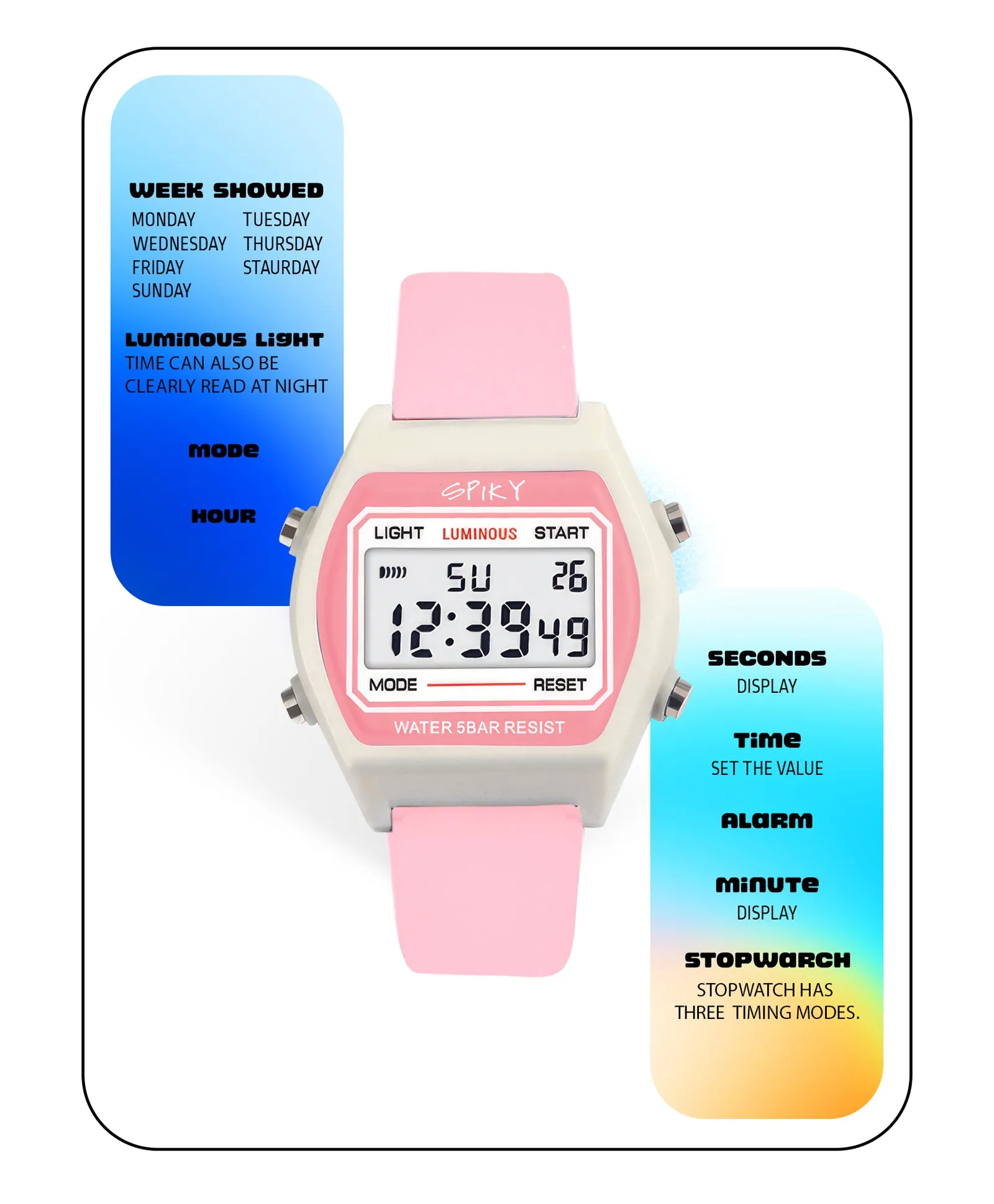 Spiky Eva25 Unique Printed Sports Digital Watch
