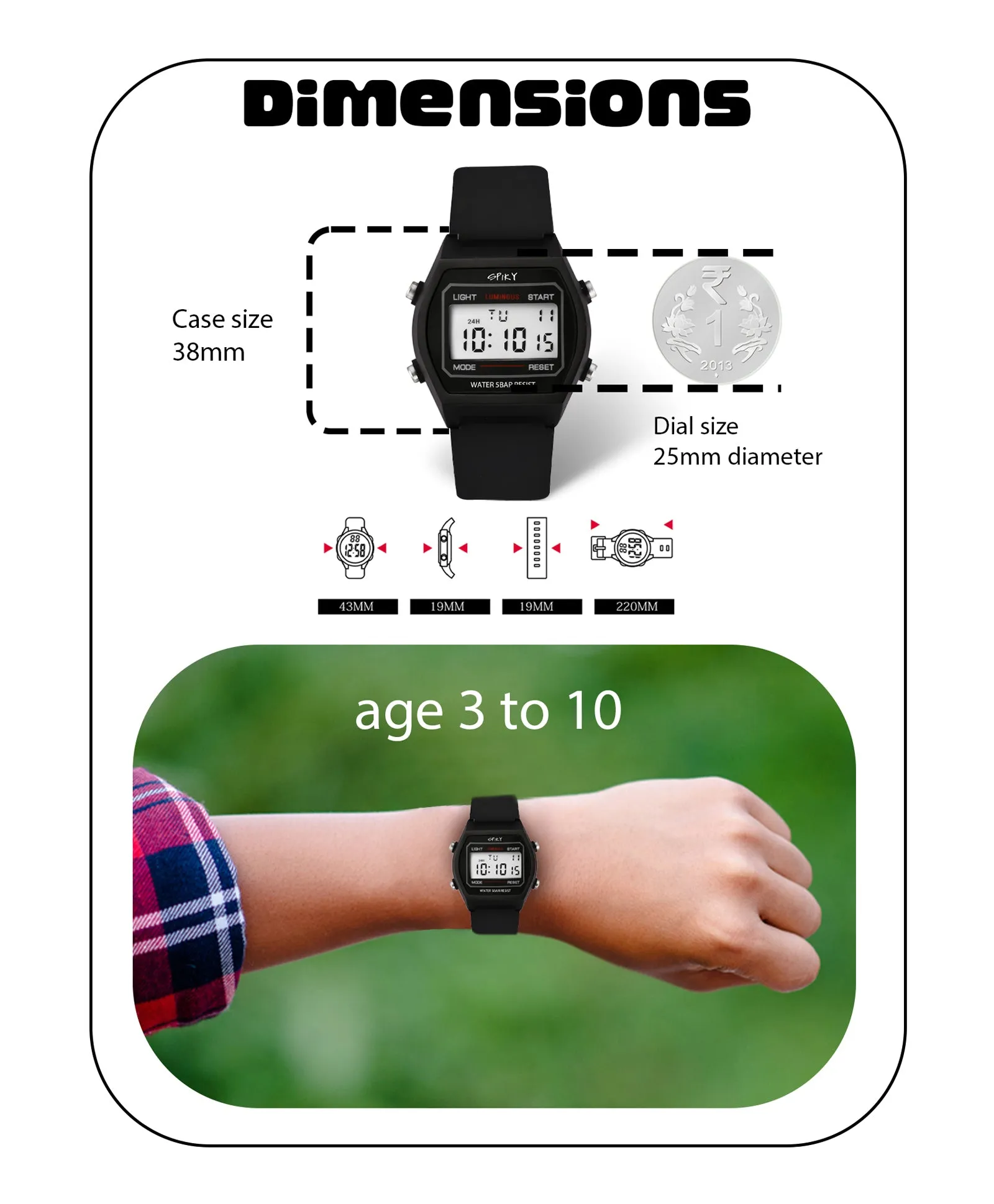 Spiky Eva25 Unique Printed Sports Digital Watch