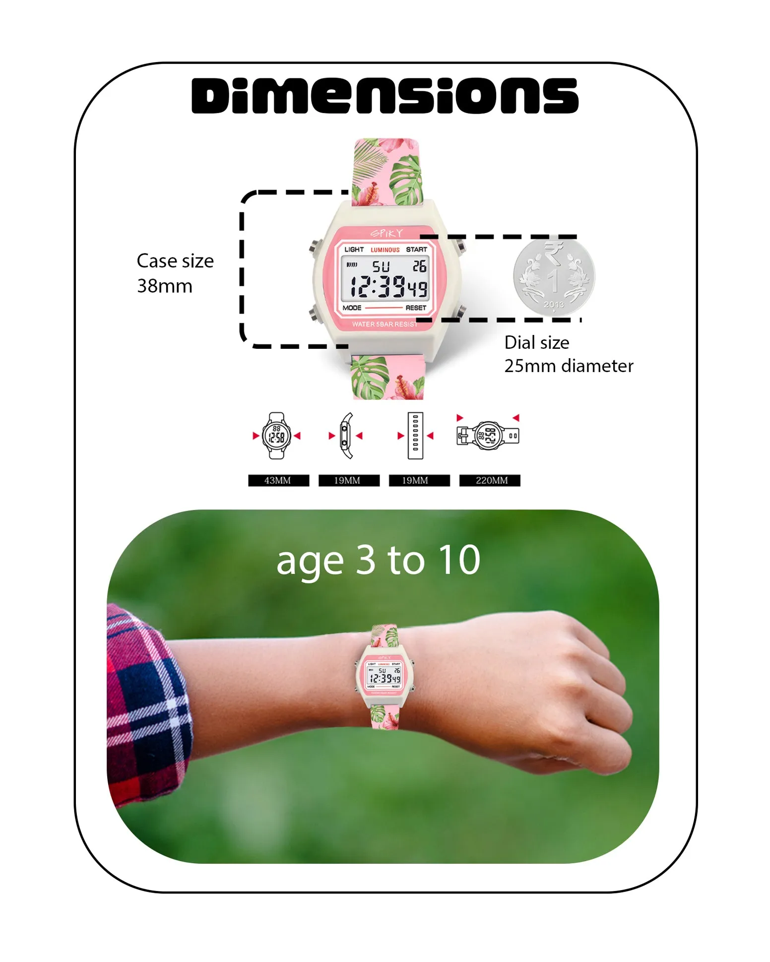 Spiky Eva25 Unique Printed Sports Digital Watch