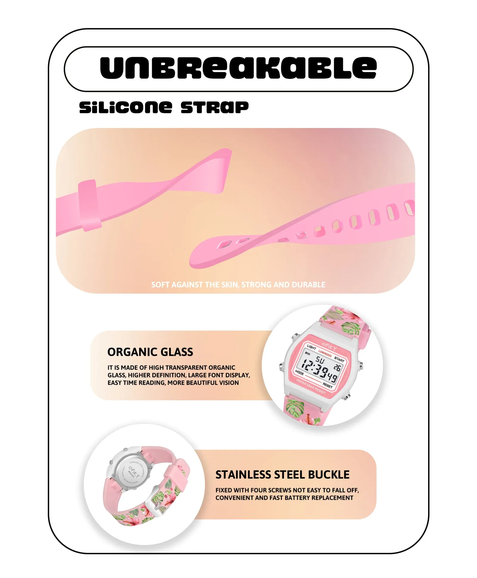 Spiky Eva25 Unique Printed Sports Digital Watch