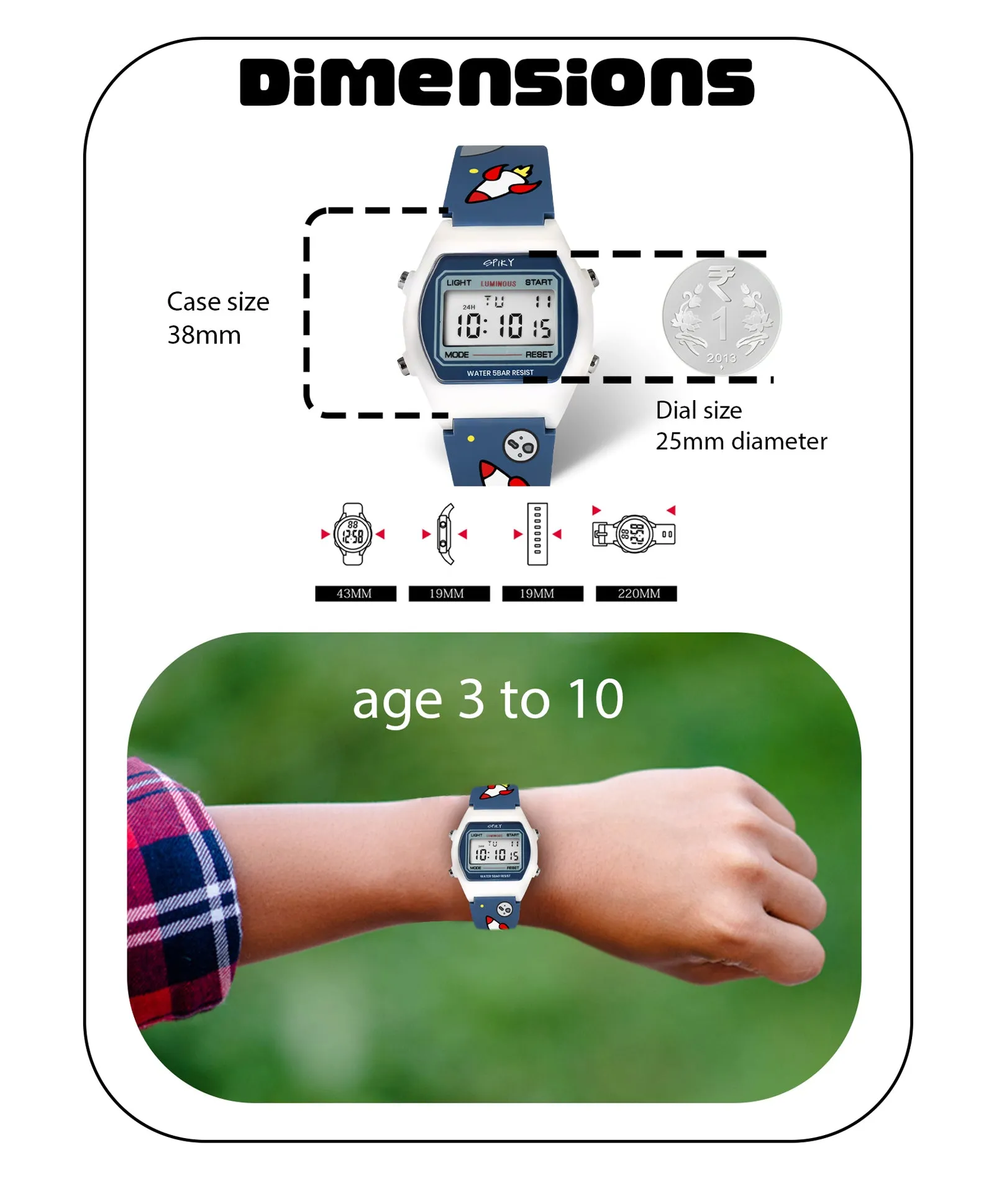 Spiky Eva25 Unique Printed Sports Digital Watch