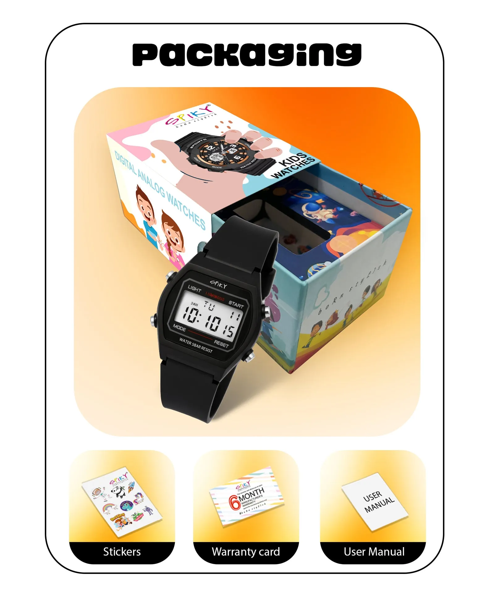 Spiky Eva25 Unique Printed Sports Digital Watch