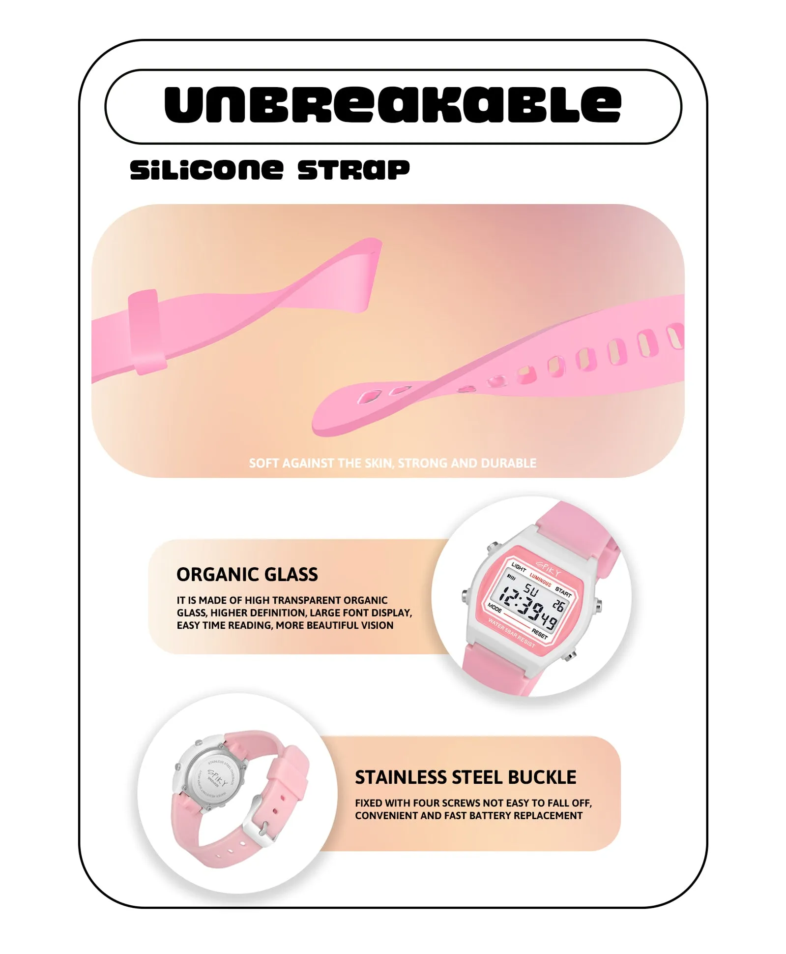 Spiky Eva25 Unique Printed Sports Digital Watch