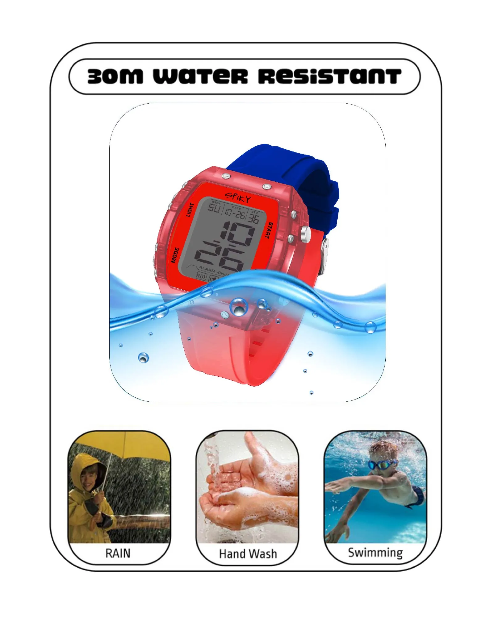 Spiky EVA36 Digital Sports Watch for Kids