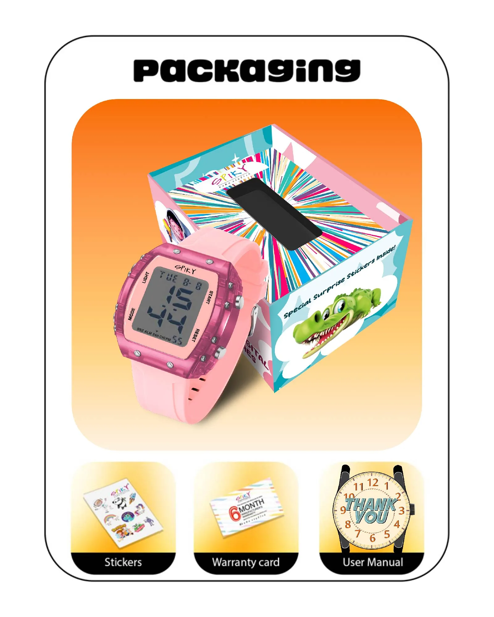 Spiky EVA36 Digital Sports Watch for Kids