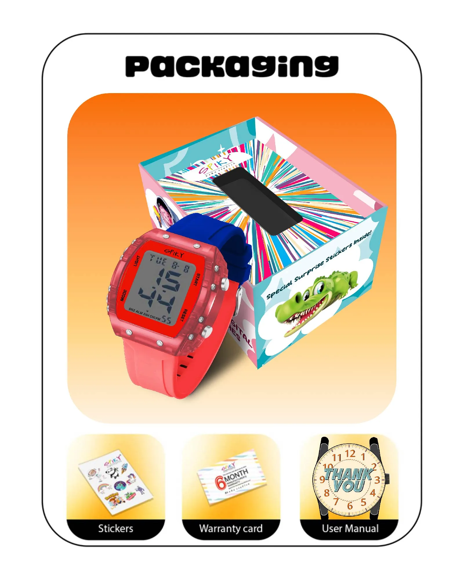 Spiky EVA36 Digital Sports Watch for Kids
