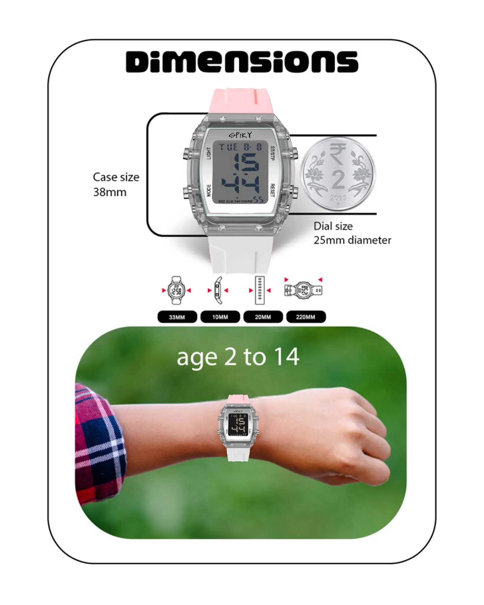 Spiky EVA36 Digital Sports Watch for Kids