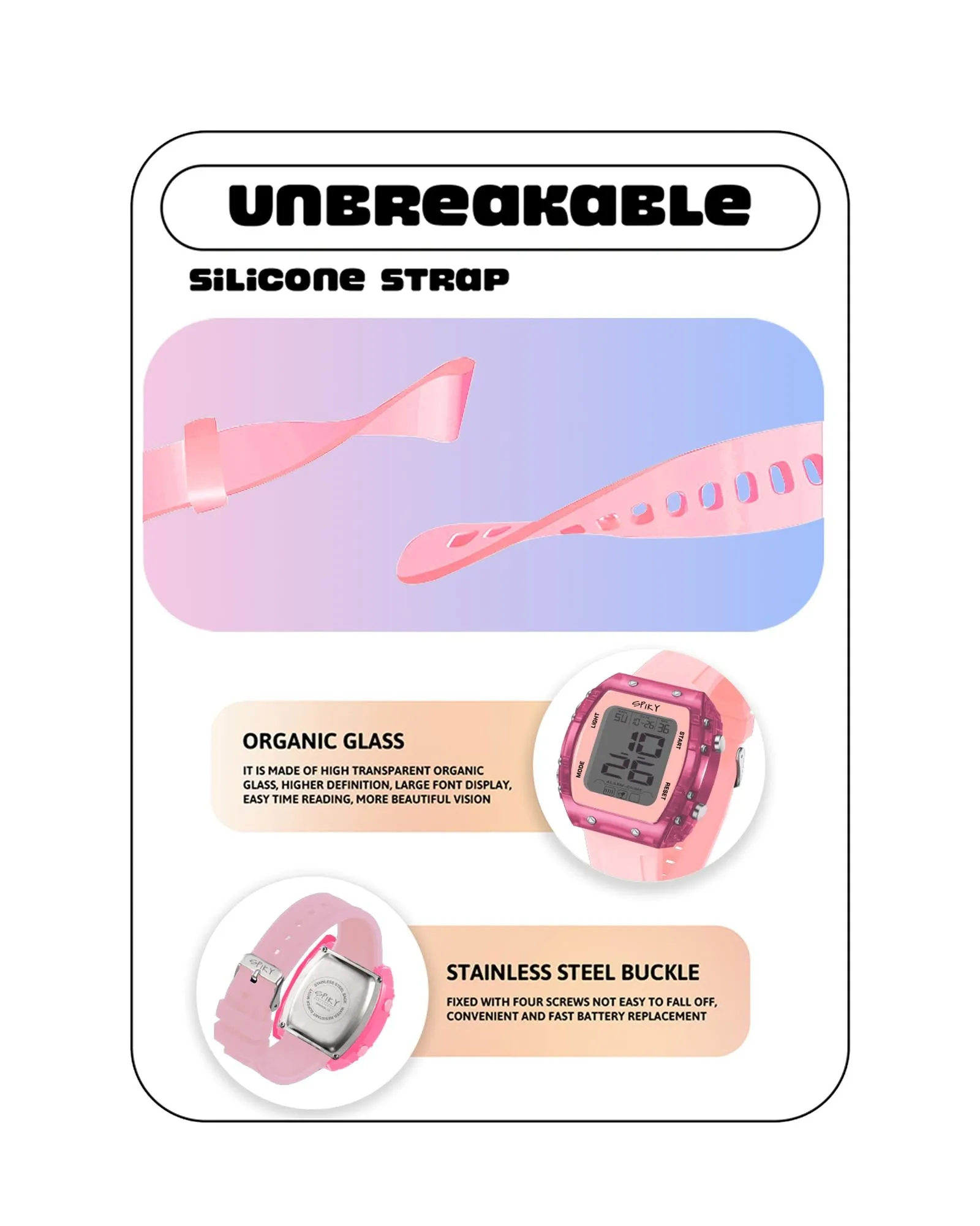 Spiky EVA36 Digital Sports Watch for Kids