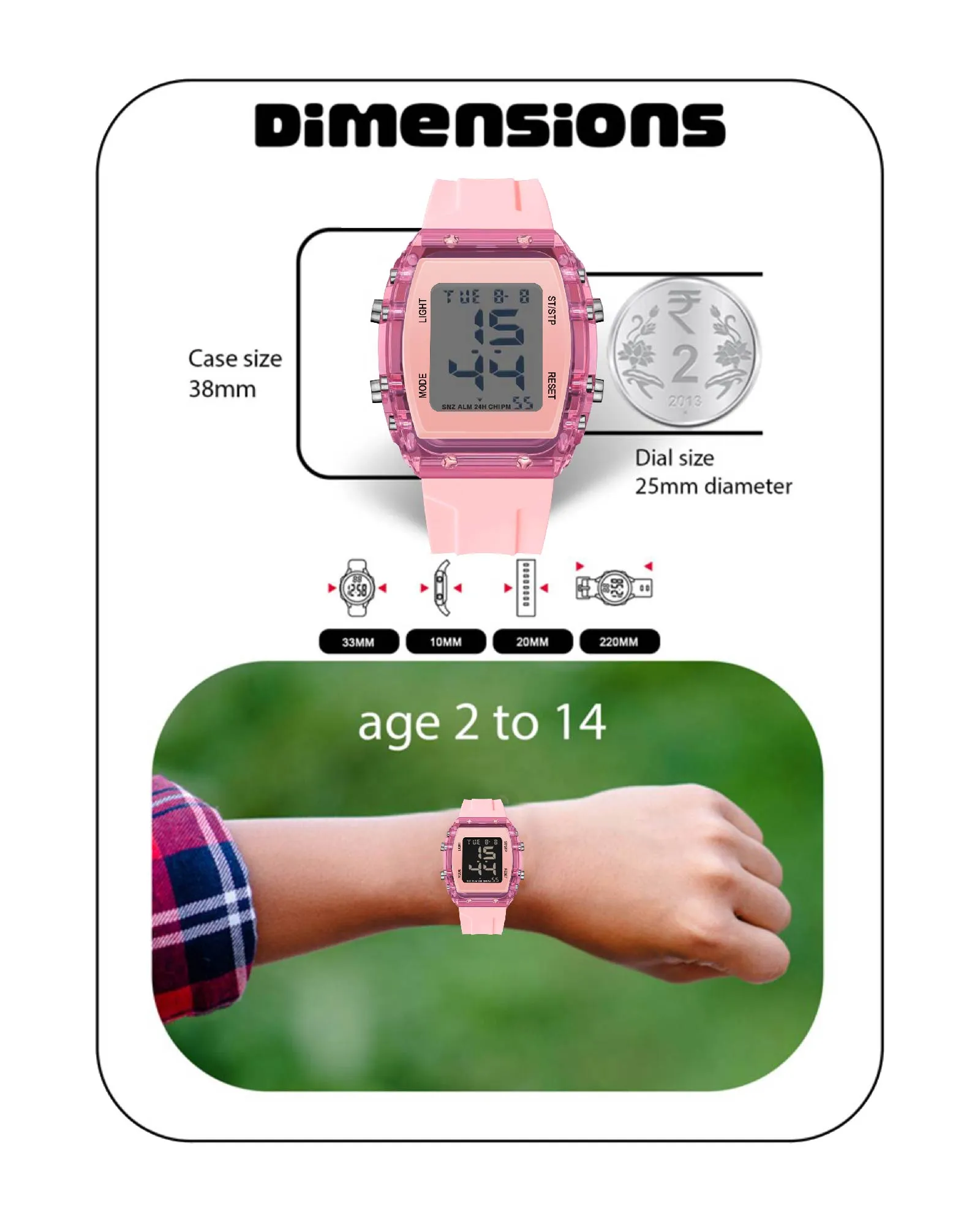 Spiky EVA36 Digital Sports Watch for Kids