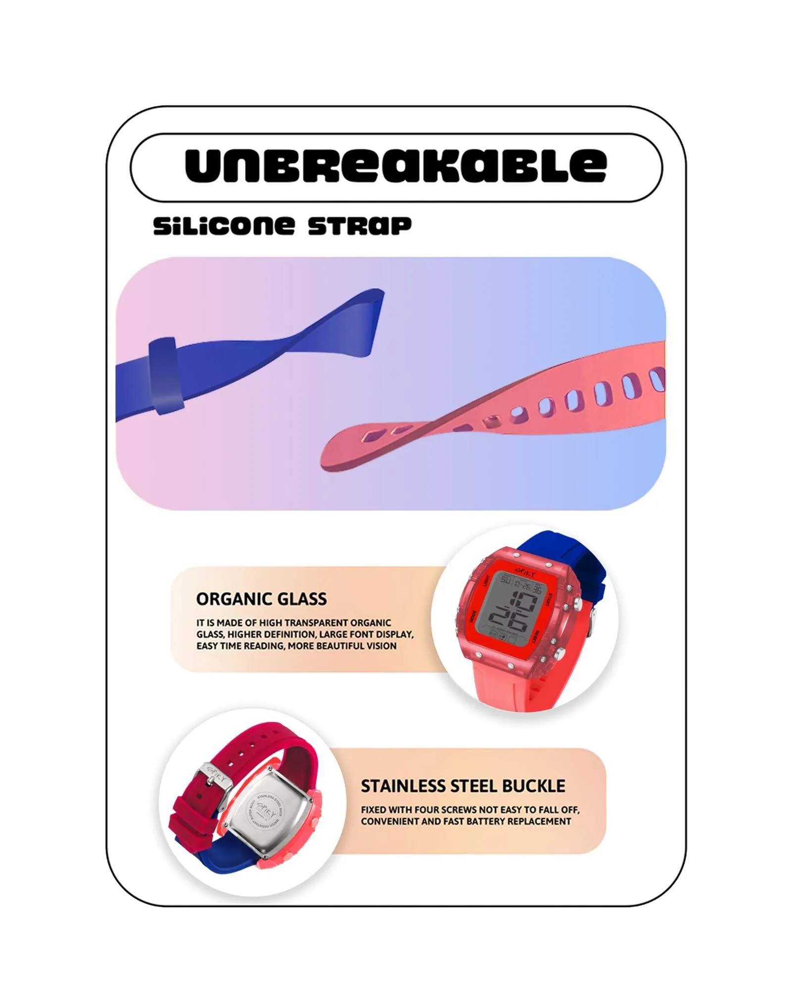 Spiky EVA36 Digital Sports Watch for Kids