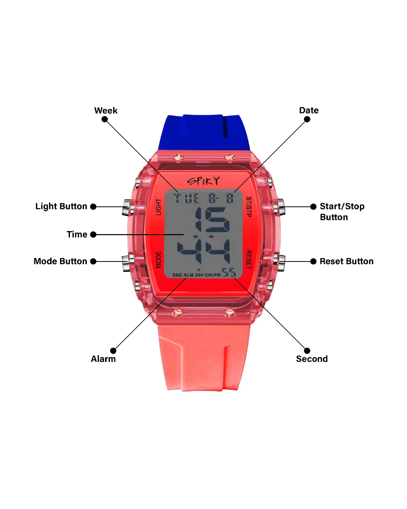 Spiky EVA36 Digital Sports Watch for Kids