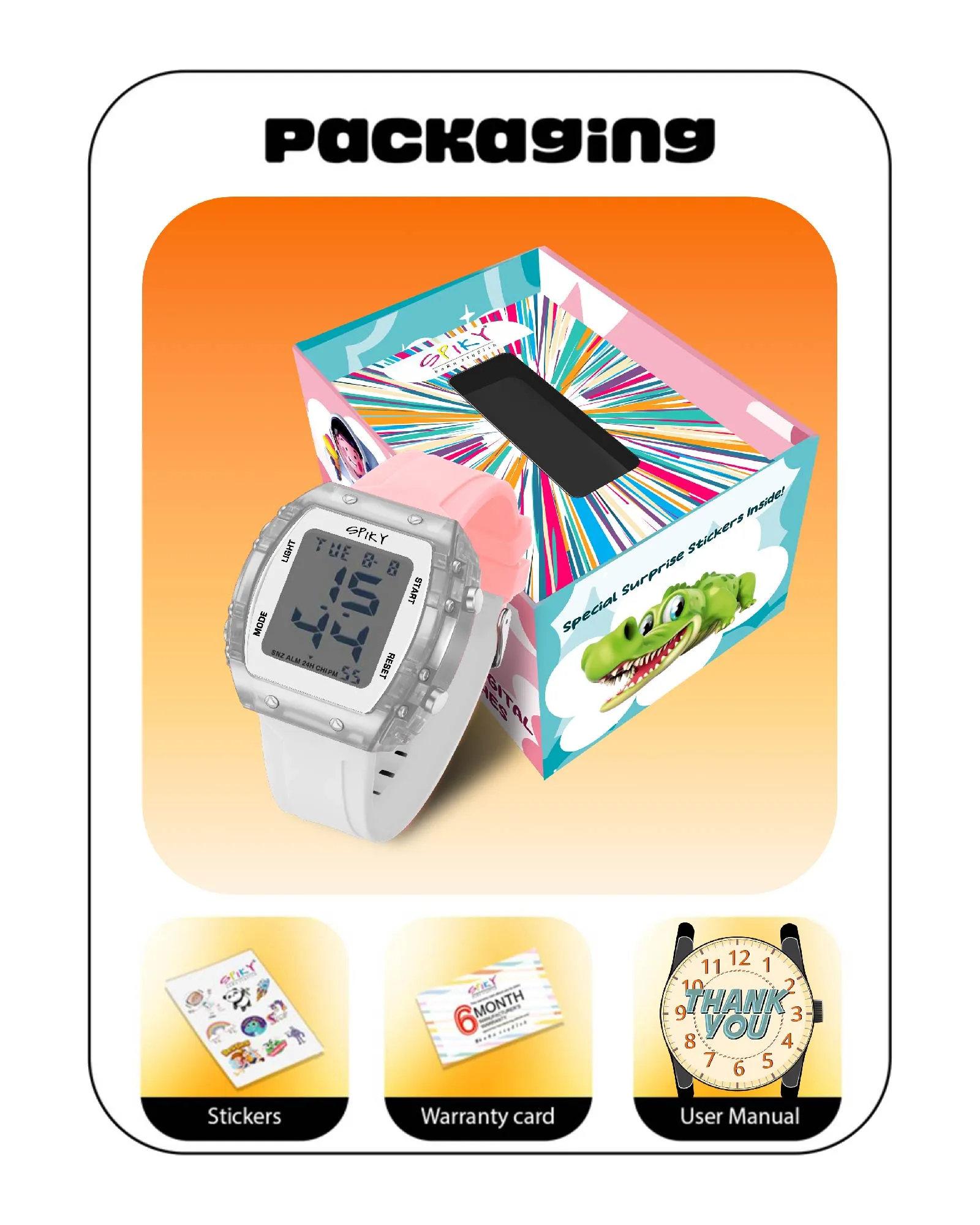 Spiky EVA36 Digital Sports Watch for Kids