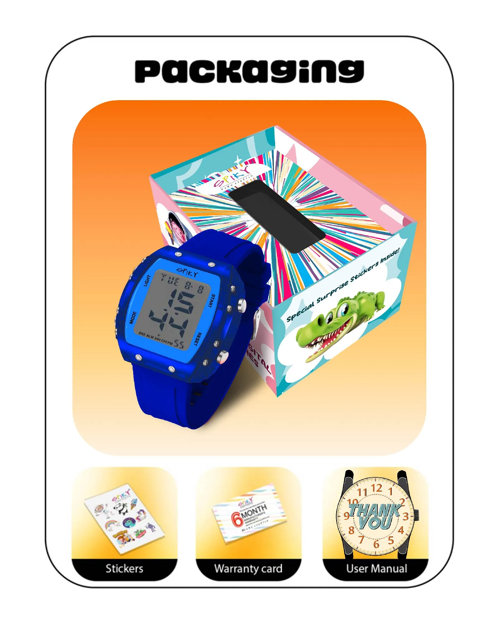 Spiky EVA36 Digital Sports Watch for Kids