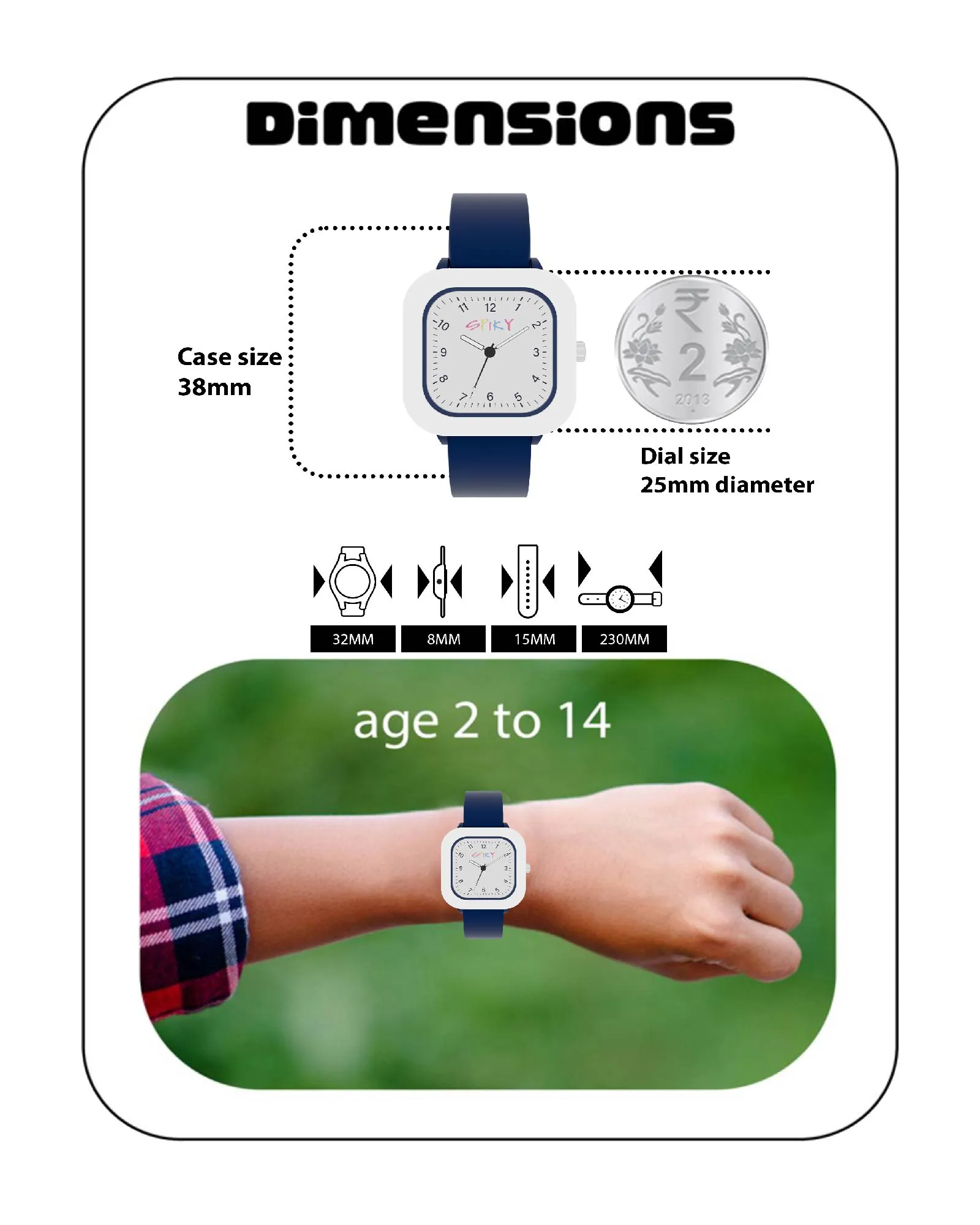 Spiky Eva37 Square Stylish Analog Watch for Kids