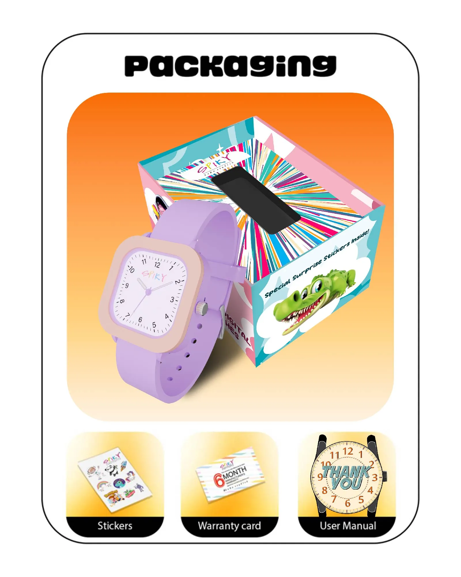 Spiky Eva37 Square Stylish Analog Watch for Kids
