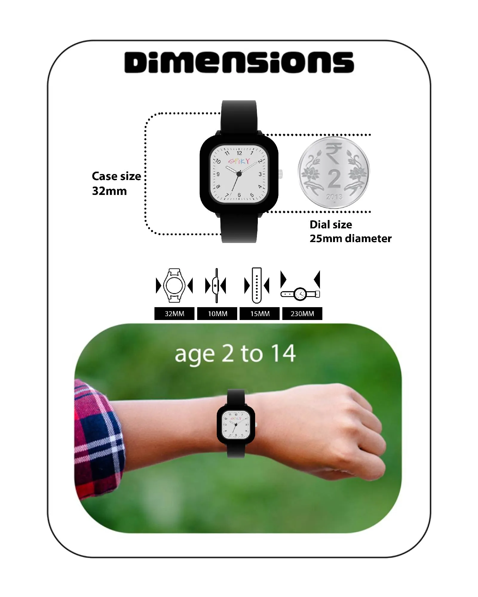 Spiky Eva37 Square Stylish Analog Watch for Kids