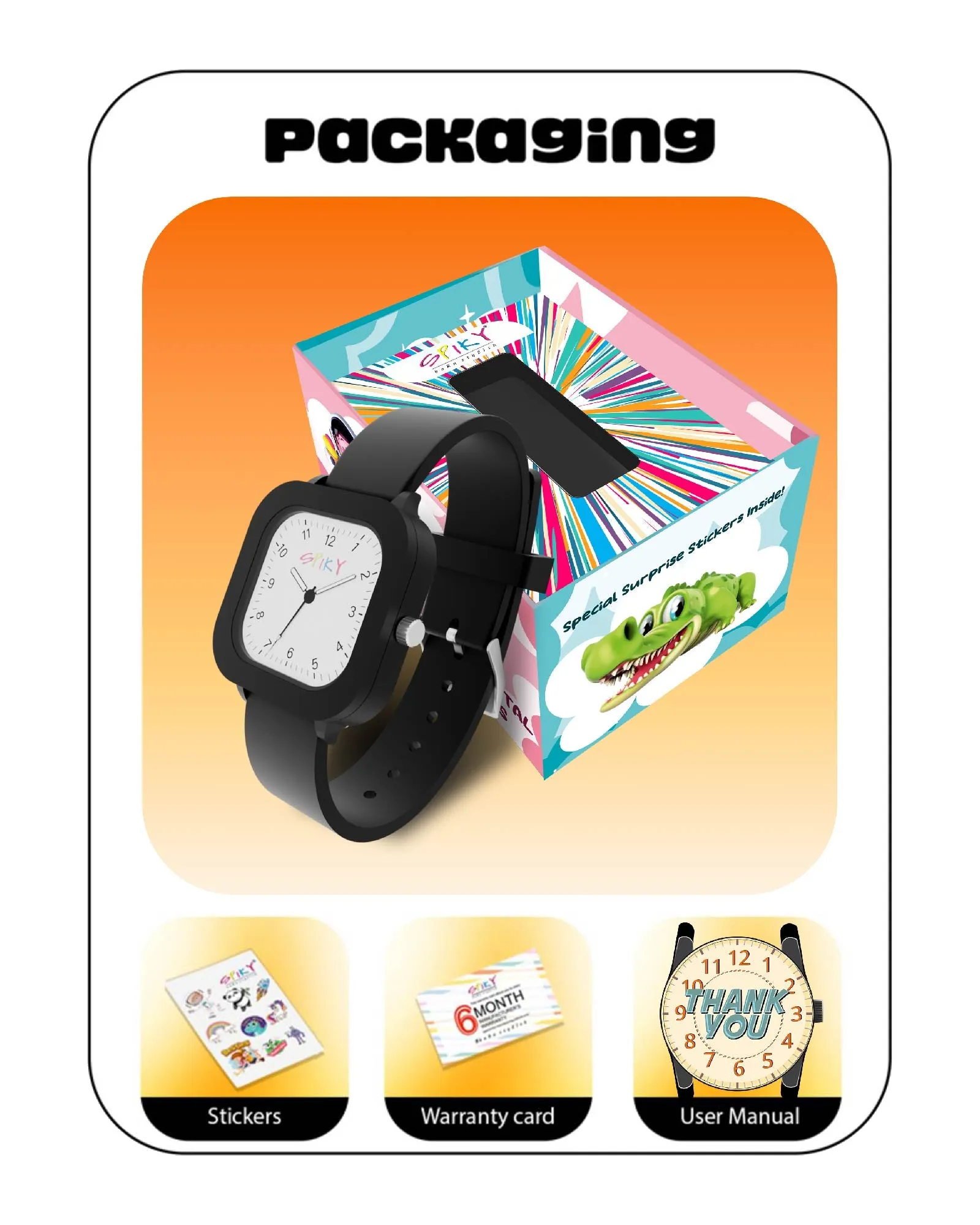Spiky Eva37 Square Stylish Analog Watch for Kids