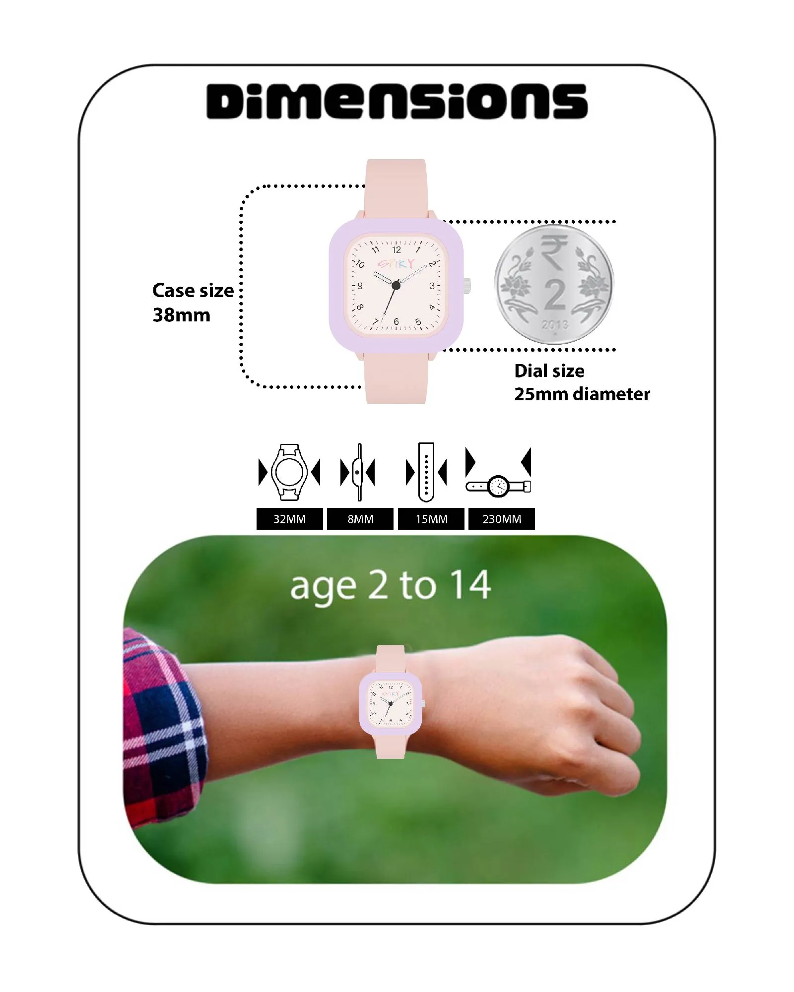 Spiky Eva37 Square Stylish Analog Watch for Kids