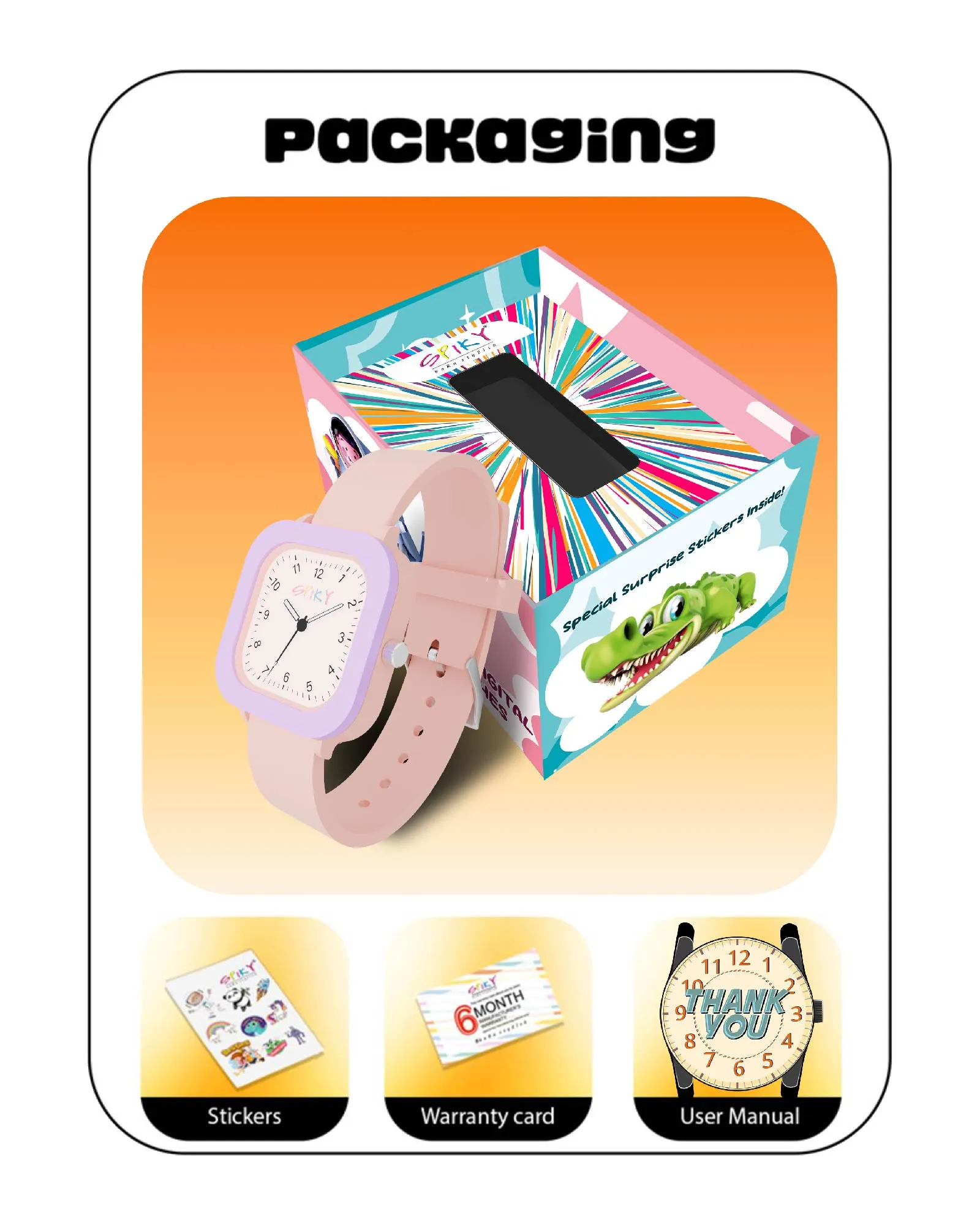 Spiky Eva37 Square Stylish Analog Watch for Kids
