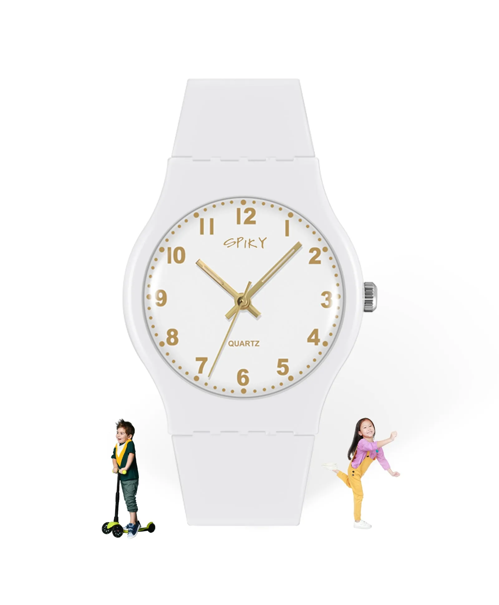 Spiky Eva4 Round Analogue Kids Watch - Black