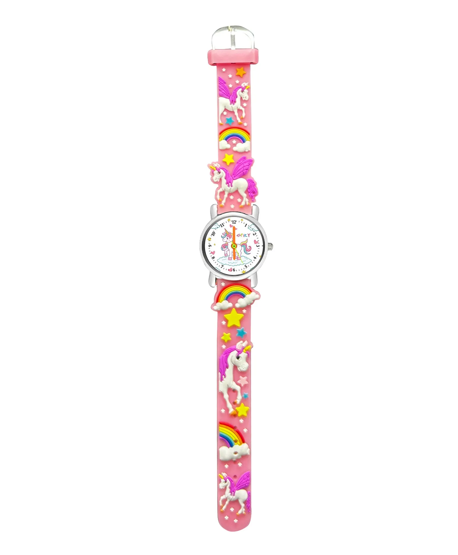 Spiky Eva9 Round Unicorn Strap Analog Watch - White