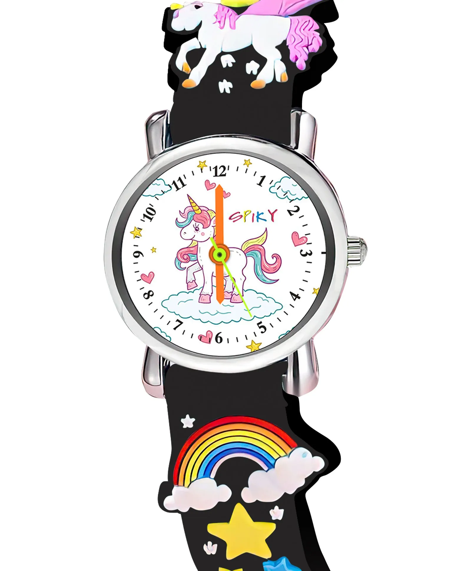 Spiky Eva9 Round Unicorn Strap Analog Watch - White