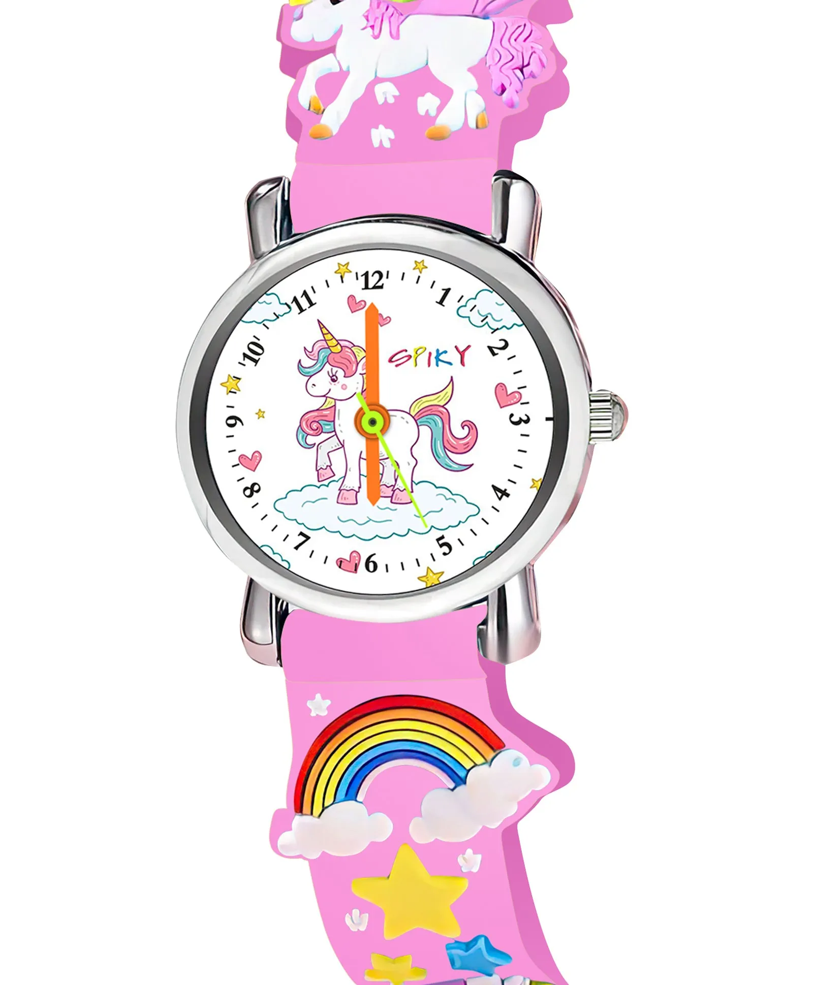 Spiky Eva9 Round Unicorn Strap Analog Watch - White