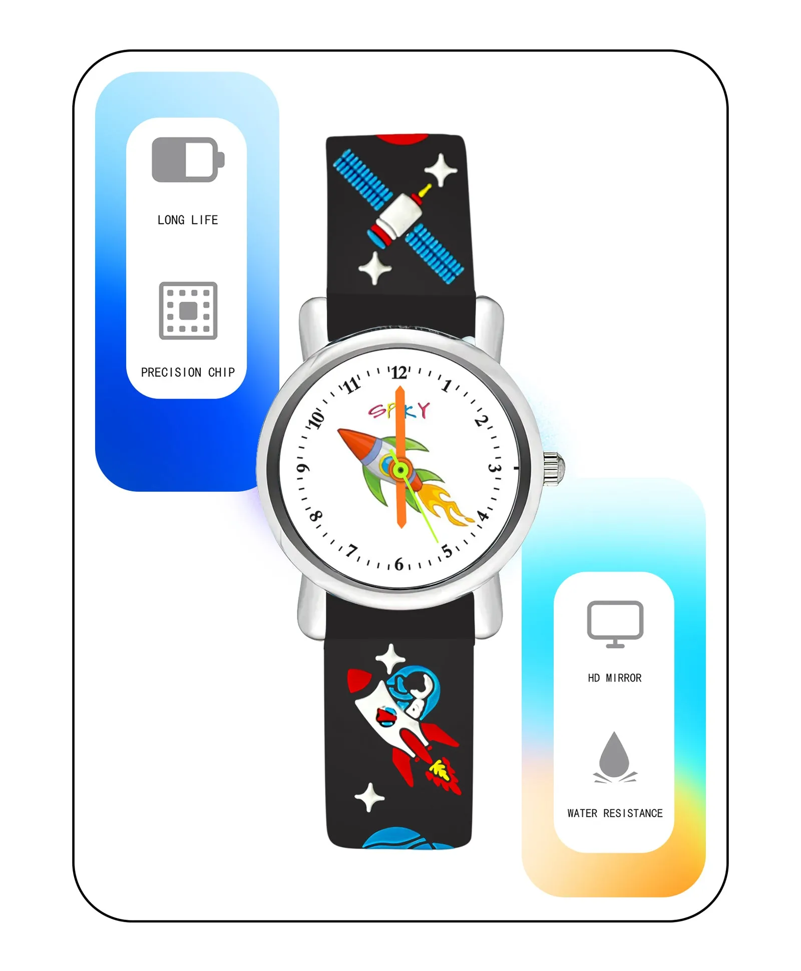 Spiky Eva9 Round Unicorn Strap Analog Watch - White