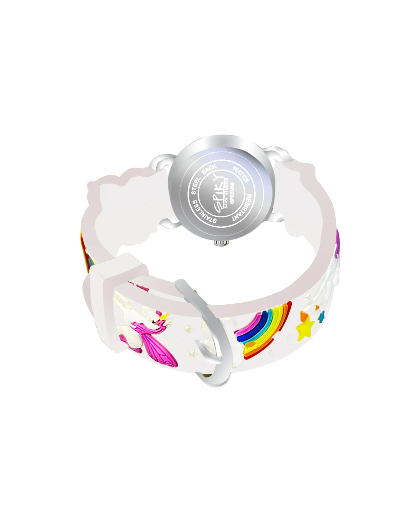 Spiky Eva9 Round Unicorn Strap Analog Watch - White