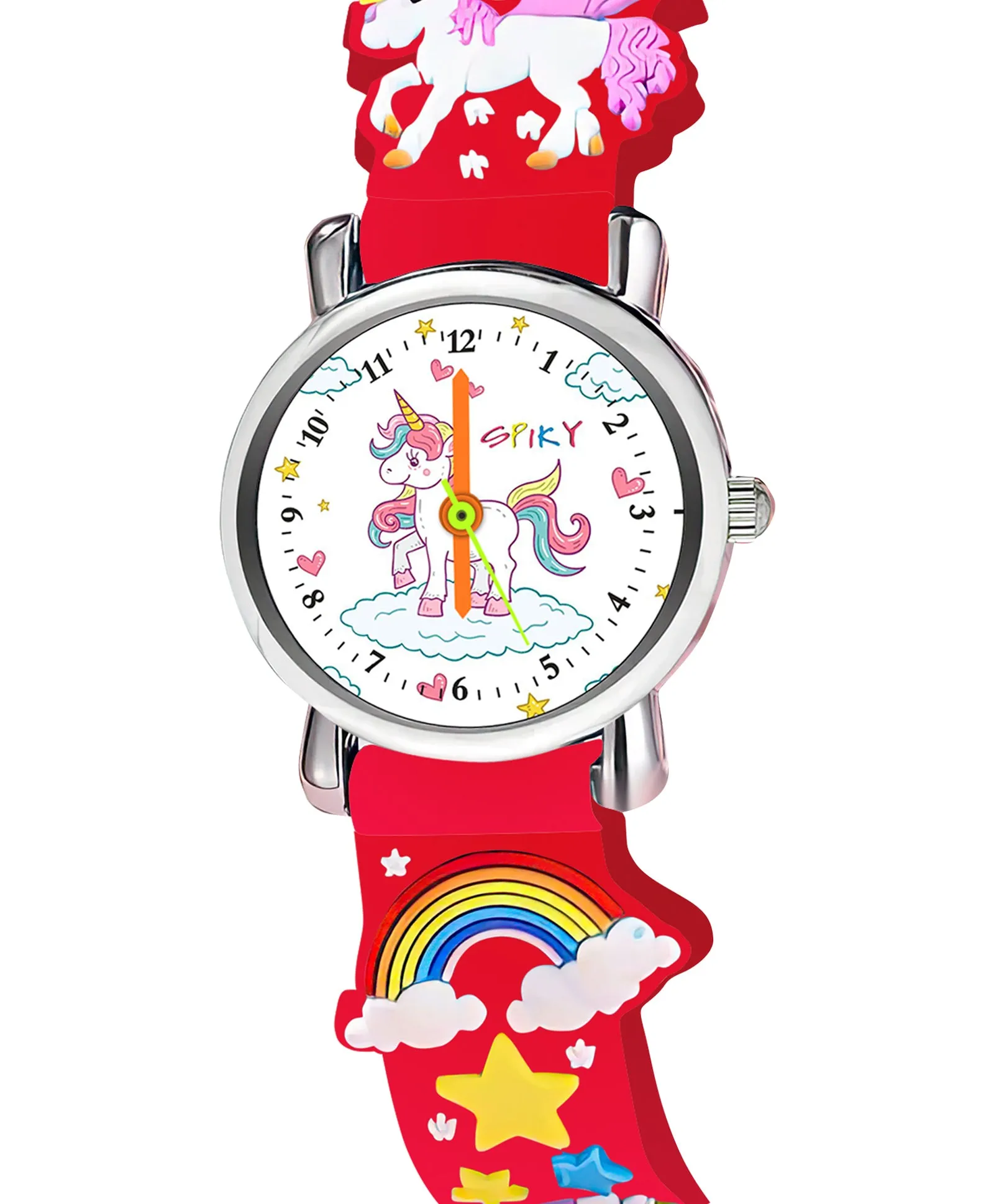 Spiky Eva9 Round Unicorn Strap Analog Watch - White
