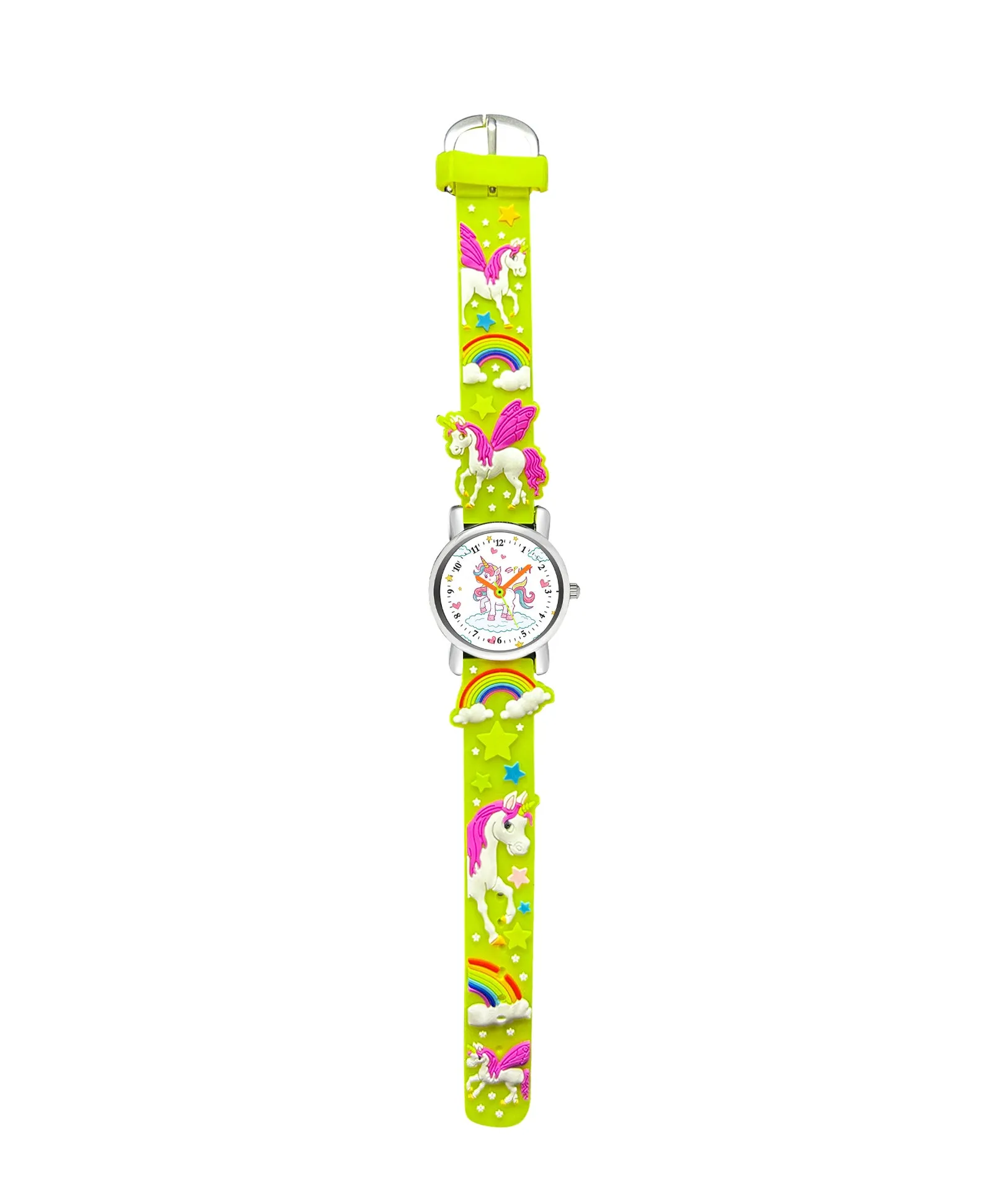 Spiky Eva9 Round Unicorn Strap Analog Watch - White