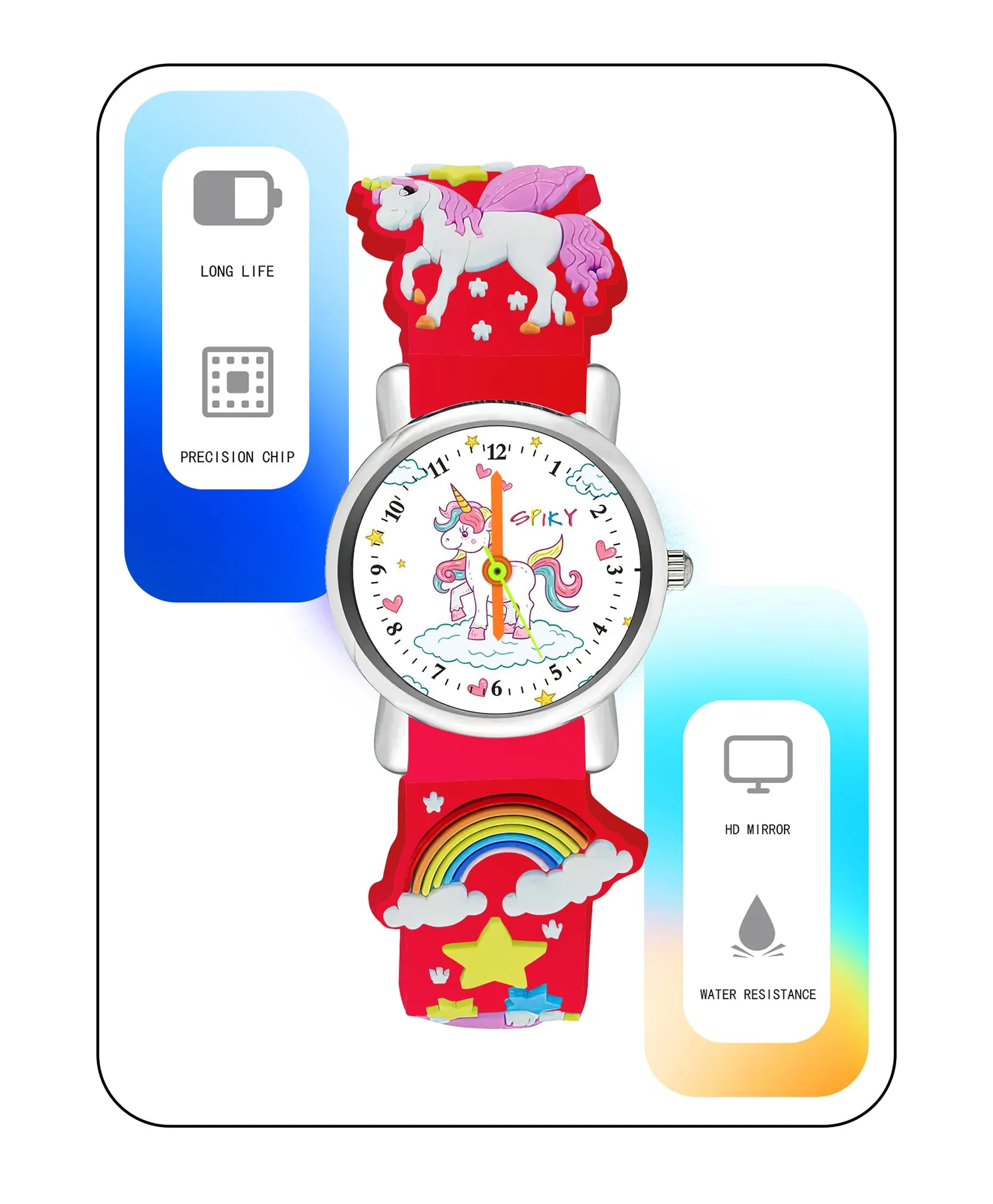 Spiky Eva9 Round Unicorn Strap Analog Watch - White