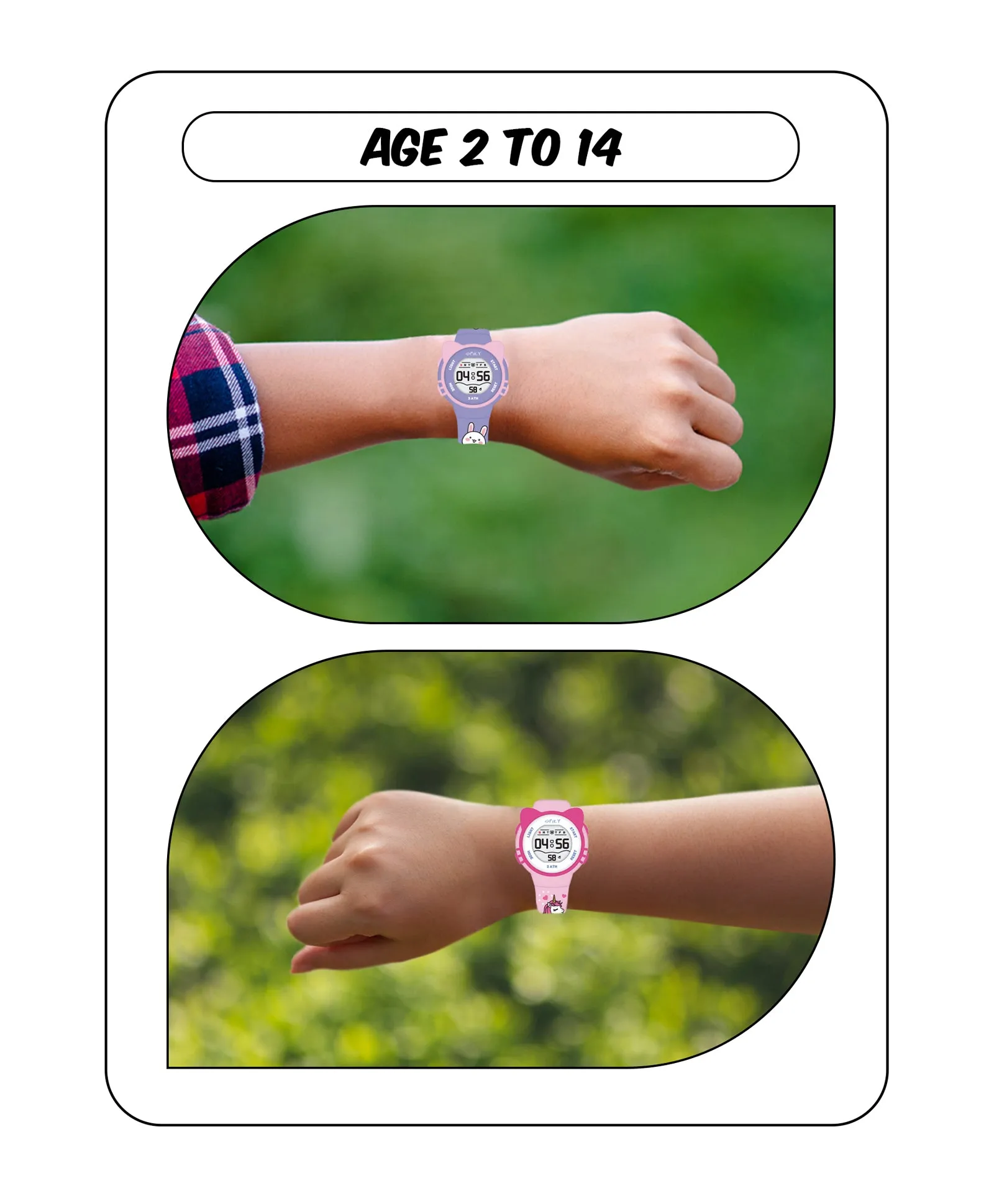 Spiky Round Cat Shaped Sports Digital Watch Combo - Purple Pink