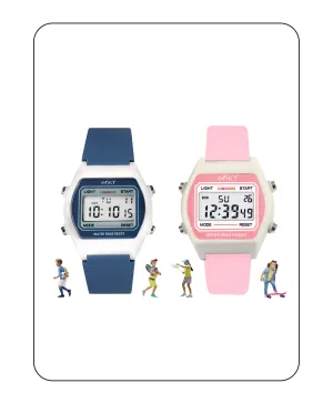 Spiky Unique Square Multi Functional Sports Digital Watch Combo