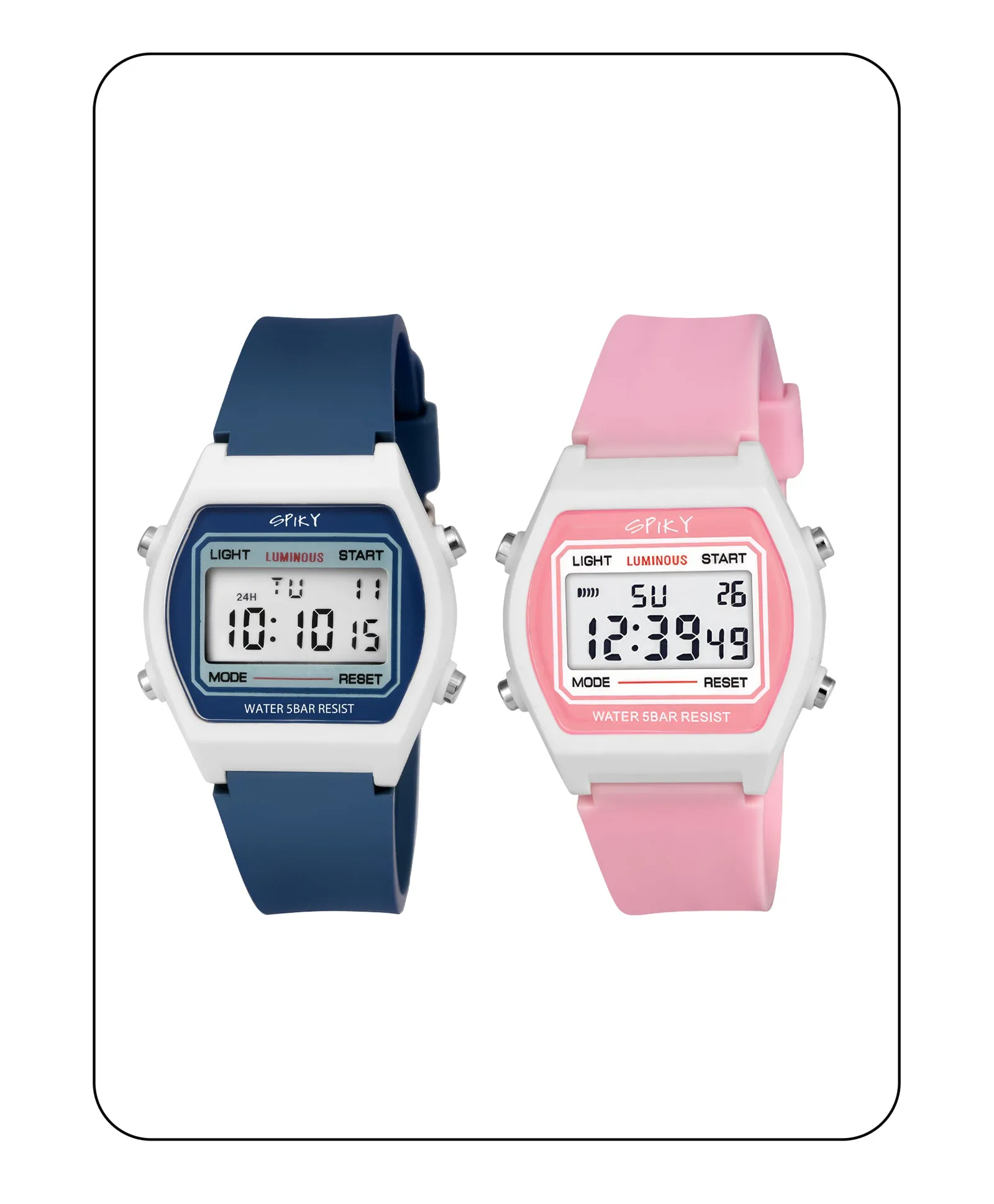 Spiky Unique Square Multi Functional Sports Digital Watch Combo